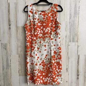Ronni Nicole Women’s Size 12 Orange Polka Dot Shift Dress Sleeveless